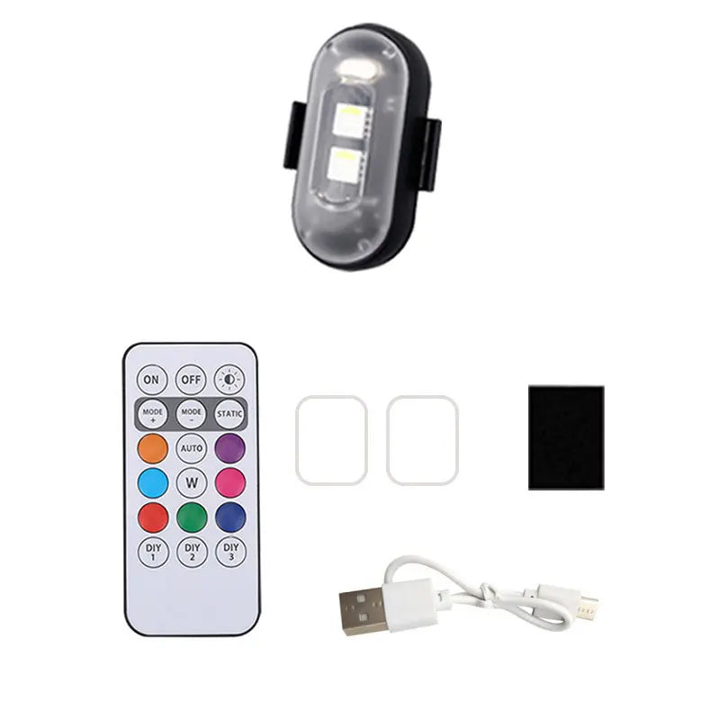 Multifunktionale LED-Blitzleuchte mit Ein-/Ausschalter und Stromkabel.