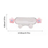 Support de téléphone pour voiture rose, avec corps transparent et accents floraux.
