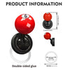 A red and black double-sided glue cover for a car start button, showing various sizes and dimensions.