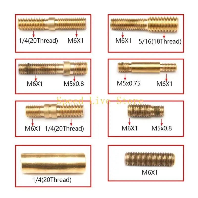 Various threaded metal rods and cylindrical components for mounting applications.