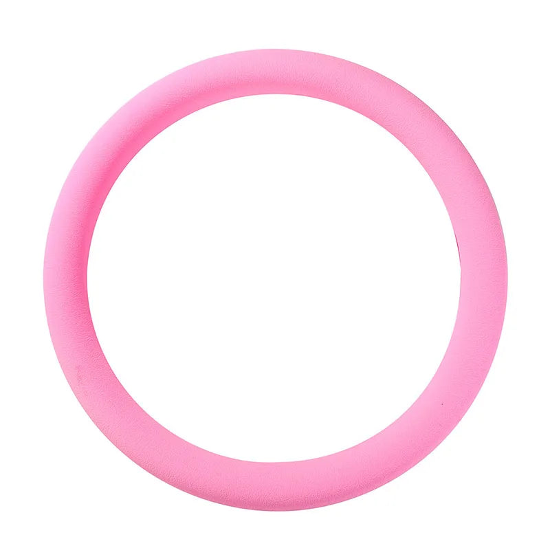 A pink ultra-thin silicone steering wheel cover.