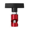 A black car anti-skid lifting rod with a silver threaded base and a red housing.