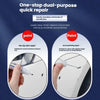 A dual-purpose paint touch-up kit showing a pen tip repair and a brush painting repair on a car surface.