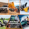 A portable auto-stop fuel transfer pump is shown in various applications including agriculture and marine use.