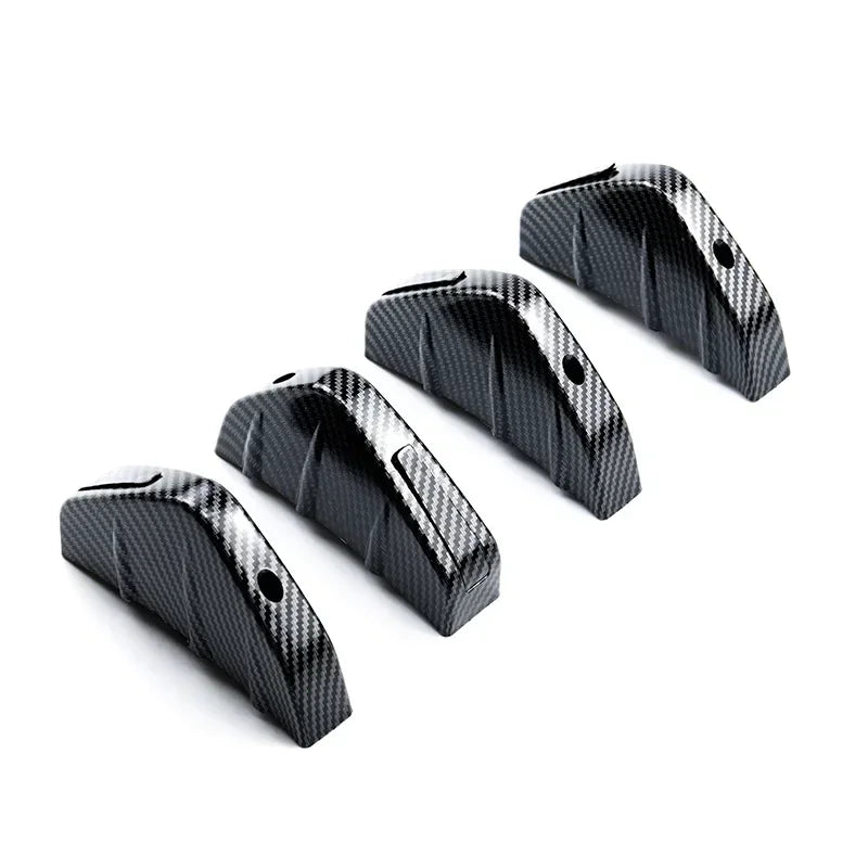 Black ABS plastic universal rear bumper spoiler lip kit shown from the side.