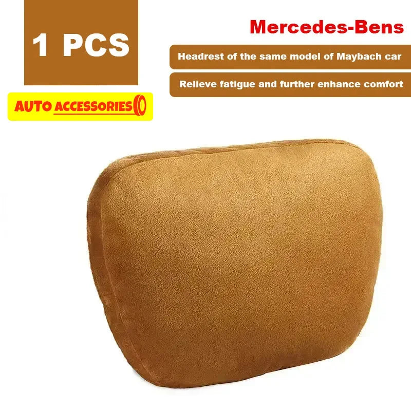 Oreiller de nuque premium marron pour sièges Mercedes-Benz.