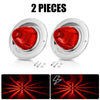 Two heavy duty LED marker strobe lights for vehicles, showing the front and back views.