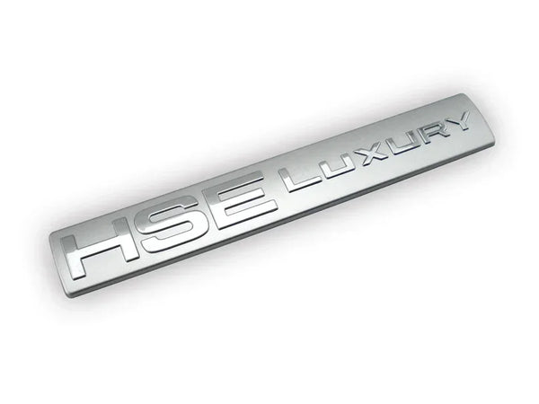 Calcomanía de insignia HSE LUXURY plateada para un vehículo Discovery 4.
