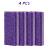 Quatre pierres à pieds en verre naturel violets pour l'exfoliation de la peau morte
