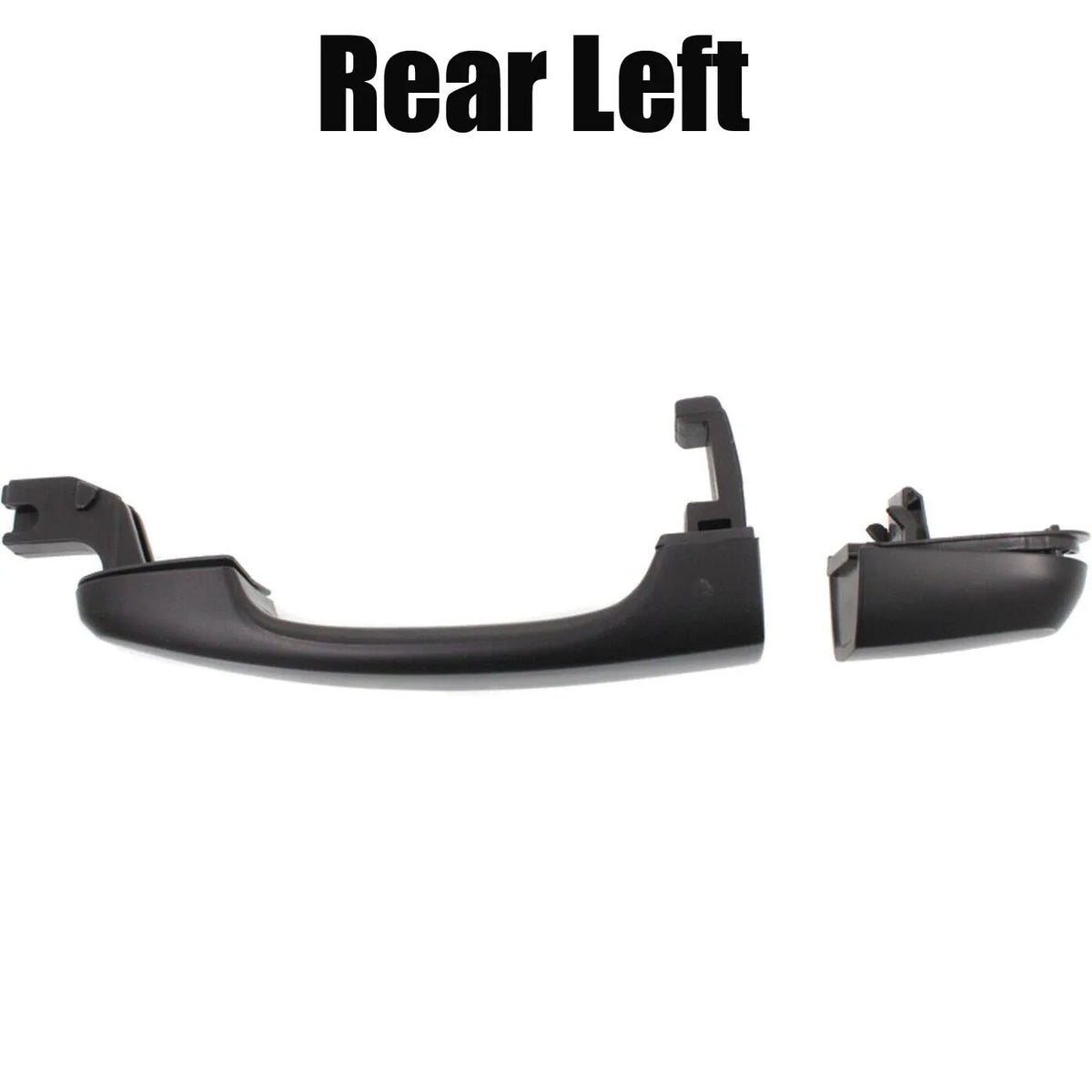 Rear left OEM door handle for KIA Sportage (2005-2010) in black.