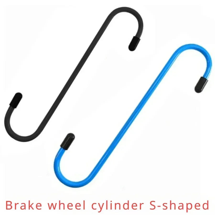 S-shaped brake wheel cylinder hook in black and blue colors