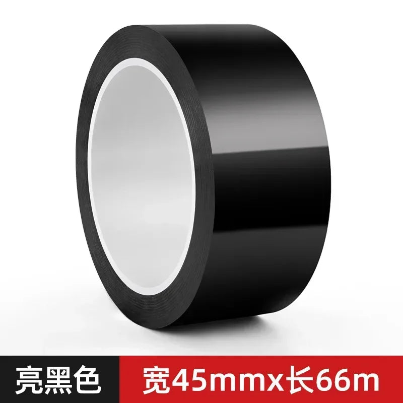 Roll of black glossy anti-scratch window trim decals measuring 45mm wide by 66 meters long