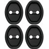 Un jeu de quatre protecteurs de serrure pour portière de voiture noires, chacun avec une fente horizontale pour la serrure.