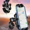 A heavy-duty motorcycle phone mount featuring an anti-skid ball head and an 8-claw wrap design securing a smartphone.