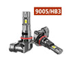 A high-intensity LED car headlight bulb assembly labeled 9005/HB3.
