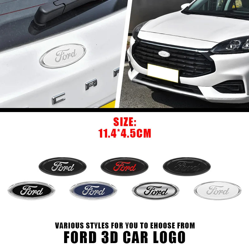 Various styles of 3D Ford car logo emblems for hood and trunk