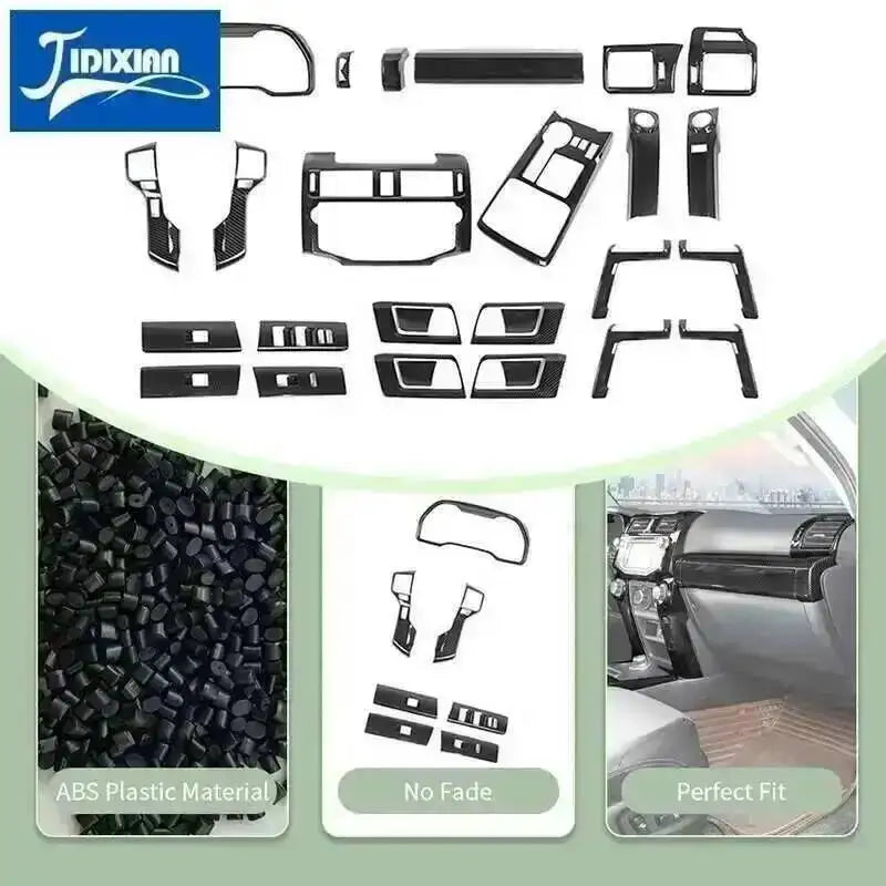 Set of carbon fiber grain interior and exterior decoration pieces for a Toyota 4Runner