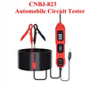 A red automotive circuit tester device with a probe and a black coil is shown.