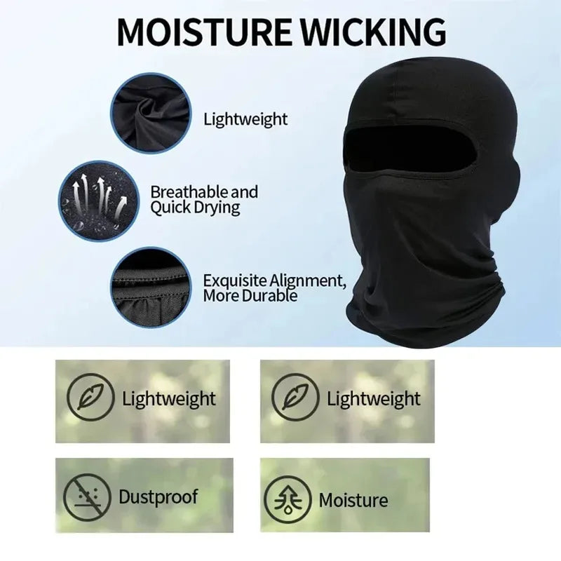 Schwarze feuchtigkeitsableitende Balaclava-Maske, die leichte, atmungsaktive, schnelltrocknende und strapazierfähige Eigensch