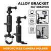 Black alloy bracket 360 degree rotation camera holder for motorcycle or bicycle