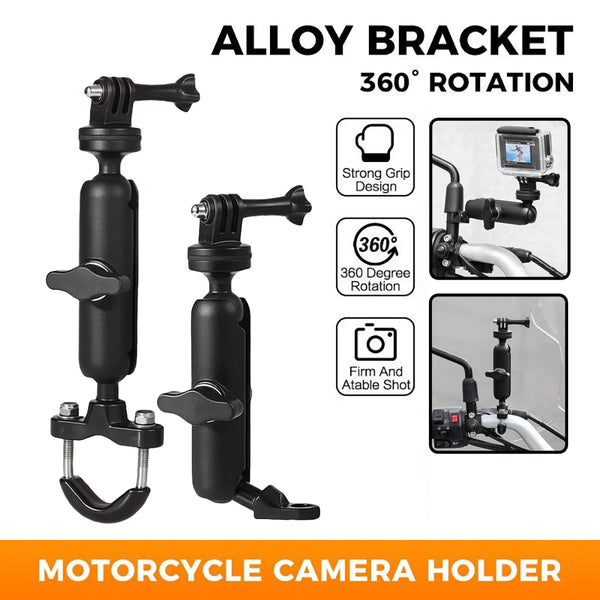 Black alloy bracket 360 degree rotation camera holder for motorcycle or bicycle