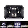 A clear plastic housing for a 7-inch square LED headlight with an integrated turn signal.
