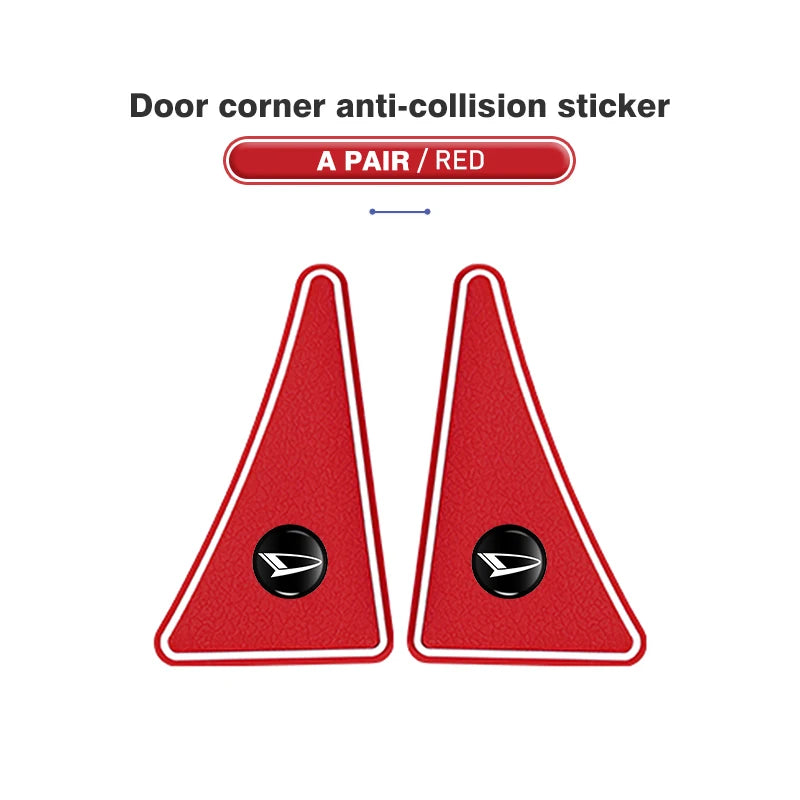 Un paire de autocollants rouges pour les coins de porte anti-collision pour la protection de la voiture
