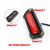 A black universal LED motorcycle brake tail light with dimensions 155mm/6.1" and wire length 170mm/6.6"