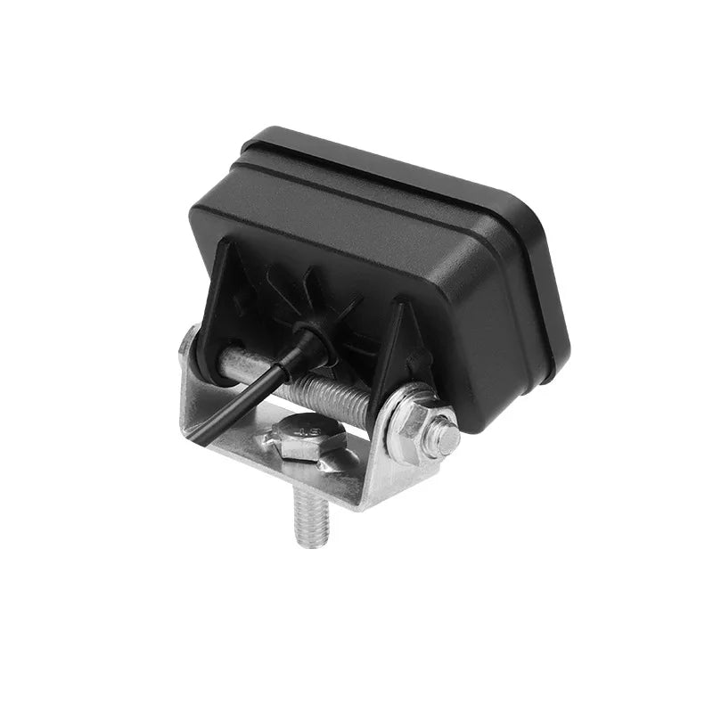 Black 3-inch LED pod spotlight for motorcycle offroad headlights with a mounting bracket.