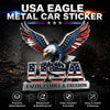 Pegatina de coche de metal USA Eagle con emblema de águila feroz y el texto Faith Family & Freedom