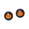 Round amber LED side marker lights for trucks, trailers, and RVs