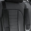 Black dual plush seat belt covers and shoulder pads for a car seat