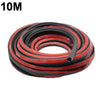 A roll of black and red rubber weather stripping for car door seals.