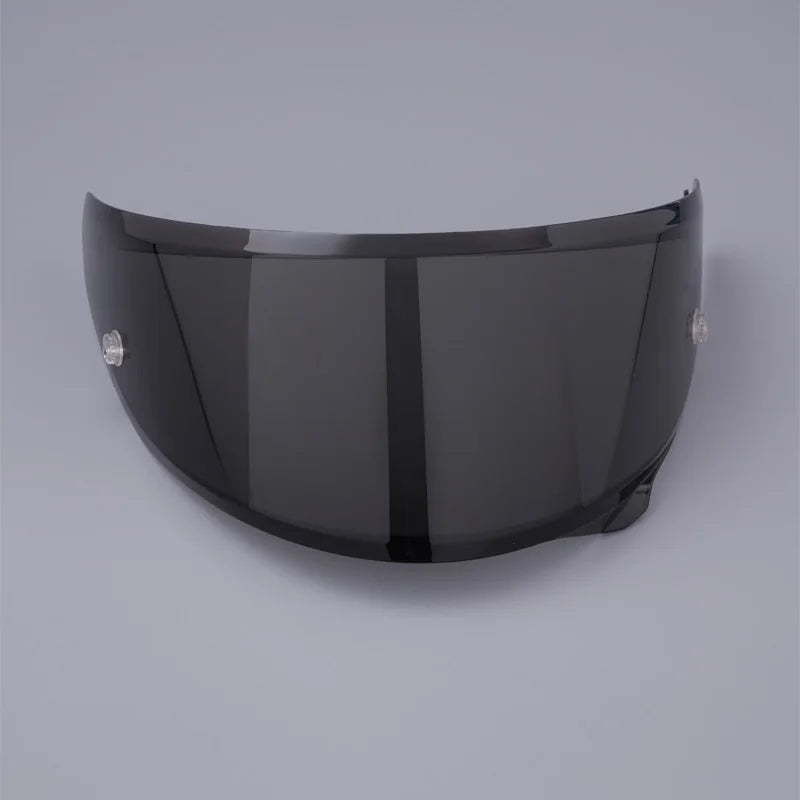 A black anti-fog visor designed for motorcycle helmets.