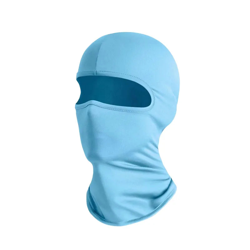 Hellblaue Balaclava-Gesichtsmaske mit Ausschnitt für das Gesicht