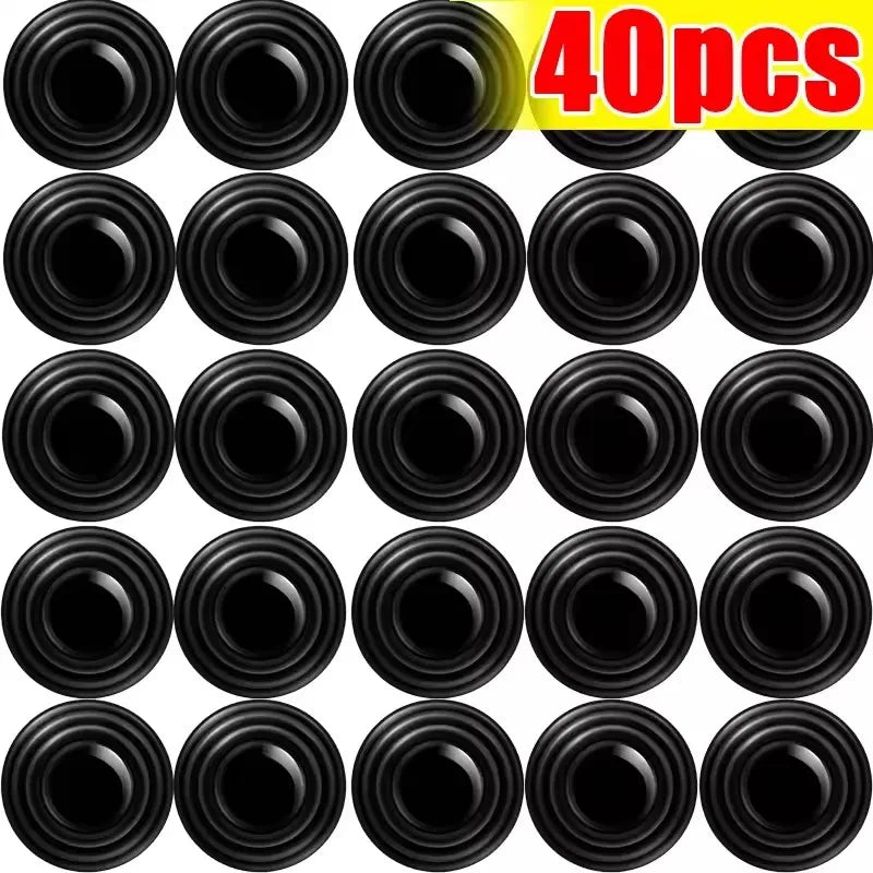 Set of ten black silicone car door shock absorber anti-collision pads