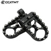 Black 360° rotating wide foot pegs for motorcycles