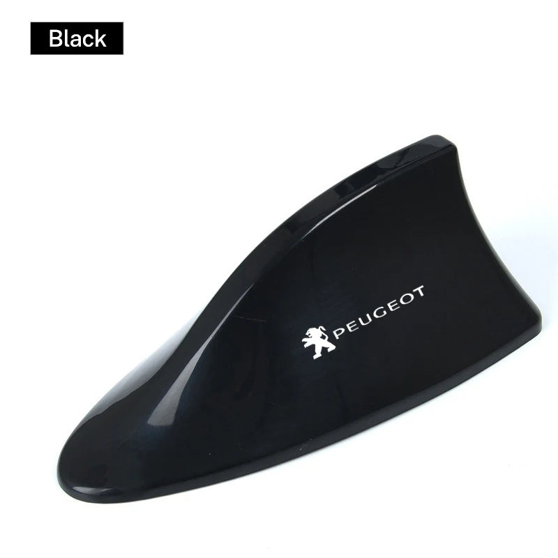 Black shark fin antenna for a Peugeot roof