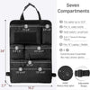 Black tactical luggage organizer bag with seven compartments and adjustable straps