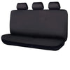 Black universal fabric car seat covers set with three headrests
