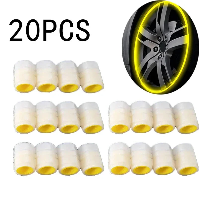 20 cache-écrous luminescents pour roues