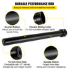 A black durable performance rod tool featuring a knurled pattern, flexible sliding collar, and a 1/2 inch drive hole for tie 