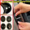 A set of four black door lock buckles and protectors for universal car doors.