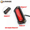 A black universal LED motorcycle brake tail light with dimensions 155mm/6.1" and wire length 170mm/6.6"