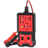 A red and black universal automotive relay tester device with a cable connected to it.