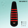Black and red striped ribbed gripper seat cover for Super 73