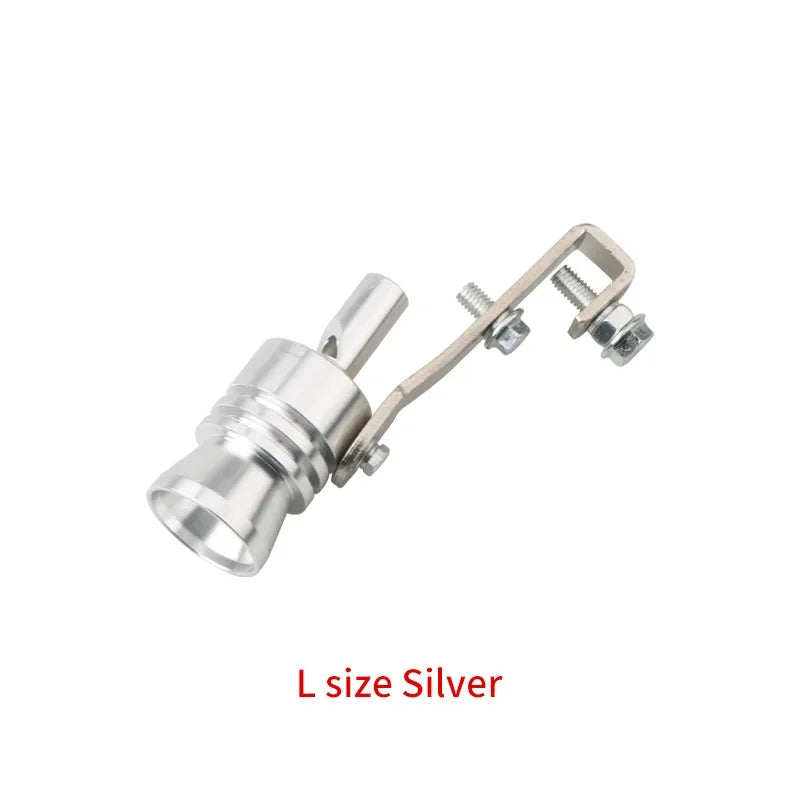 Sifflet simulateur de son de tuyau d'échappement de turbine automobile, taille L, argenté.