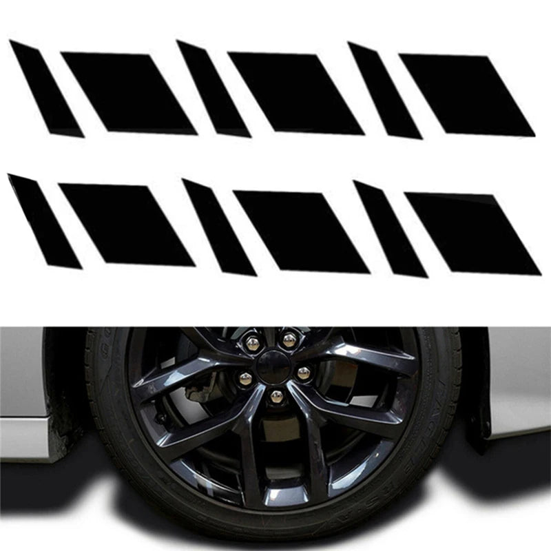 Decales reflectantes negros para cubo de rueda automotriz