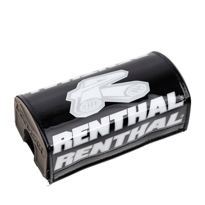 Black foam chest protector pads for motorcycle handlebars featuring the Renthal brand logo