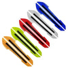 Five colored reflective door bumper strips for car mirrors: blue, red, green, yellow, and silver.